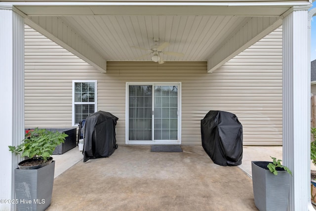 324 Windmill Light Way, Sneads Ferry, NC 28460 - view of patio featuring a ceiling fan and grilling area