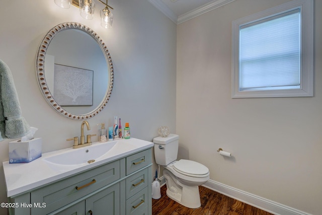 110 E Conolly Ct, Hampstead, NC 28443 - bathroom featuring ornamental molding, vanity, and wood finished floors