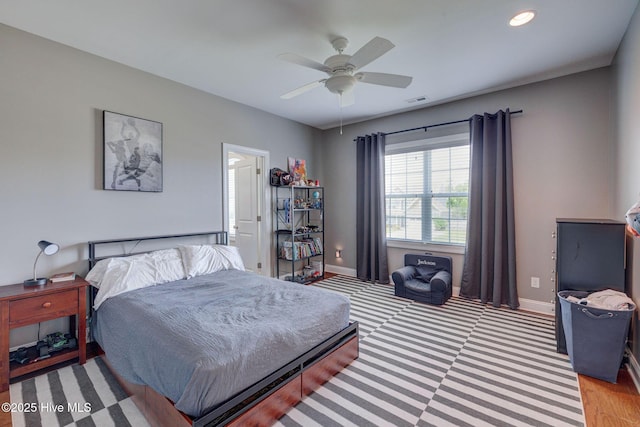 110 E Conolly Ct, Hampstead, NC 28443 - bedroom featuring a ceiling fan and recessed lighting