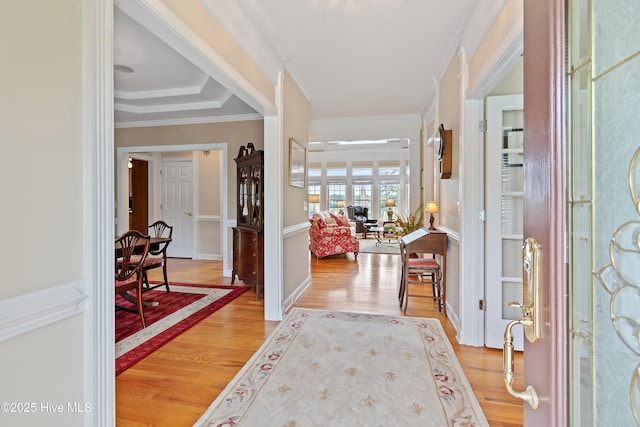 2710 Scarborough Way, Southport, NC 28461 - foyer featuring wood finished floors and crown molding