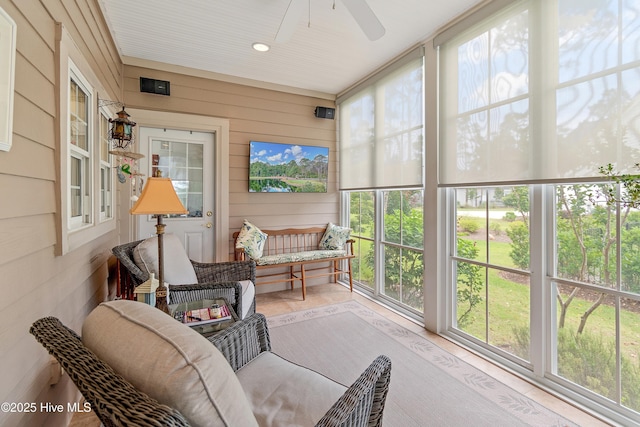 2710 Scarborough Way, Southport, NC 28461 - sunroom featuring ceiling fan