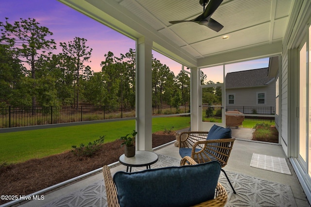 523 Trisail Ter, Wilmington, NC 28412 - sunroom with a ceiling fan and healthy amount of natural light