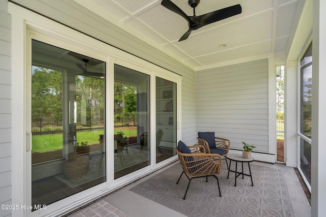 523 Trisail Ter, Wilmington, NC 28412 - sunroom / solarium with ceiling fan and plenty of natural light