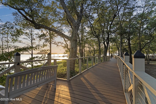 523 Trisail Ter, Wilmington, NC 28412 - deck at dusk with a water view