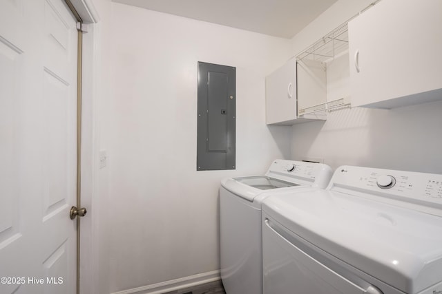 115 Billets Bridge Rd, Camden, NC 27921 - laundry area featuring electric panel, cabinet space, and washer and clothes dryer