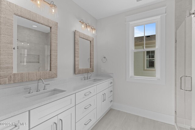 207 Spartanburg Ave Unit 2, Carolina Beach, NC 28428 - full bath featuring double vanity and a stall shower