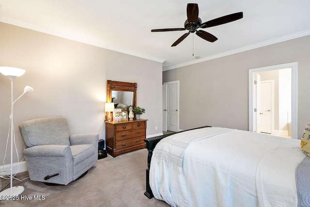428 Windchime Dr, Wilmington, NC 28412 - bedroom featuring ornamental molding, light carpet, and ceiling fan