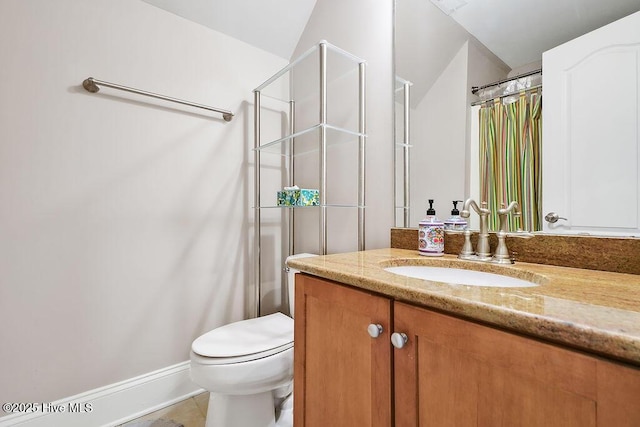 428 Windchime Dr, Wilmington, NC 28412 - bathroom with vanity, curtained shower, and tile patterned flooring