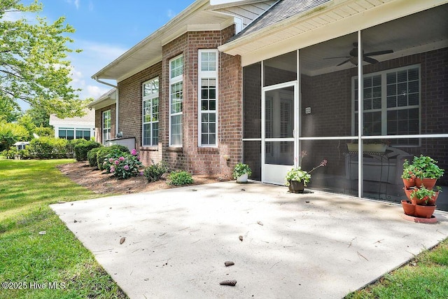 428 Windchime Dr, Wilmington, NC 28412 - view of patio / terrace with ceiling fan and a sunroom
