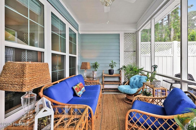 114 W 14th St Unit B, Southport, NC 28461 - sunroom with a ceiling fan
