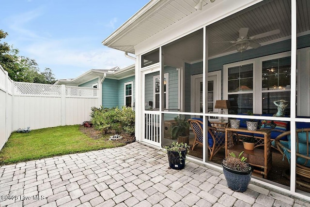 114 W 14th St Unit B, Southport, NC 28461 - view of patio / terrace featuring ceiling fan