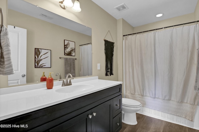 121 Poplar Branch Way, Hampstead, NC 28443 - full bath with vanity, wood finished floors, and shower / tub combo with curtain