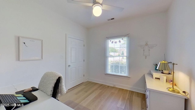 812 Vineyard Dr, New Bern, NC 28562 - office space with light wood-type flooring and a ceiling fan