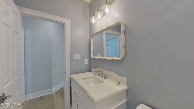 812 Vineyard Dr, New Bern, NC 28562 - half bathroom featuring vanity and toilet