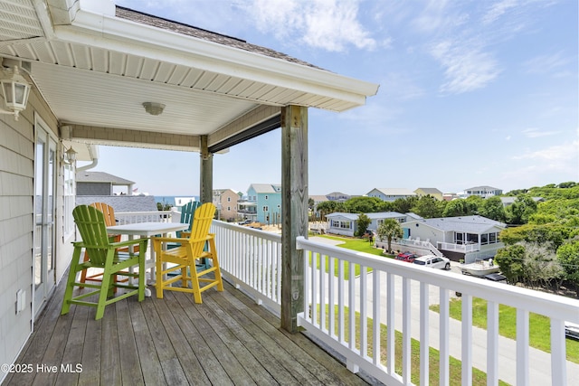 110 Mangrove Blvd, Emerald Isle, NC 28594 - wooden terrace with a residential view