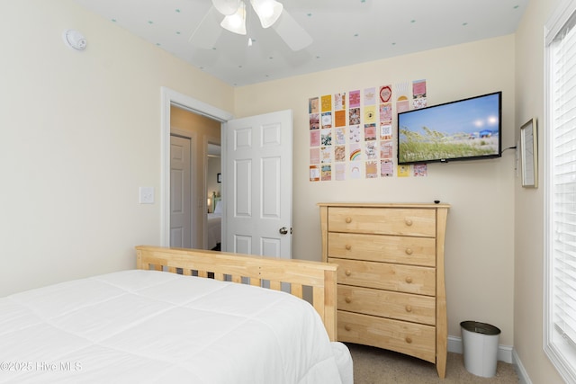 110 Mangrove Blvd, Emerald Isle, NC 28594 - carpeted bedroom with baseboards and ceiling fan