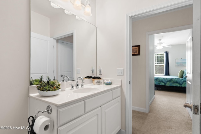 235 Woodlands Way Unit 9, Calabash, NC 28467 - ensuite bathroom with vanity and a ceiling fan