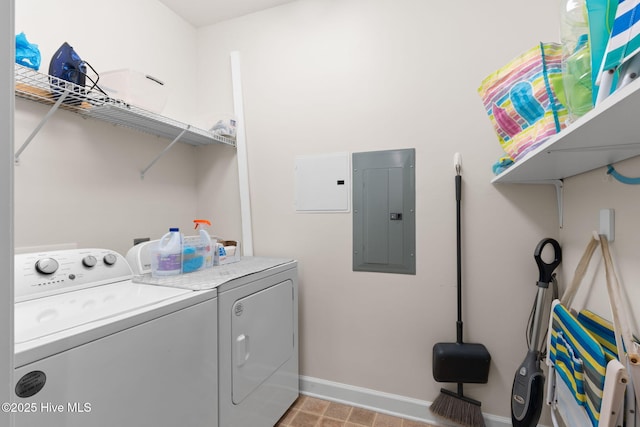235 Woodlands Way Unit 9, Calabash, NC 28467 - laundry area featuring electric panel and washing machine and clothes dryer