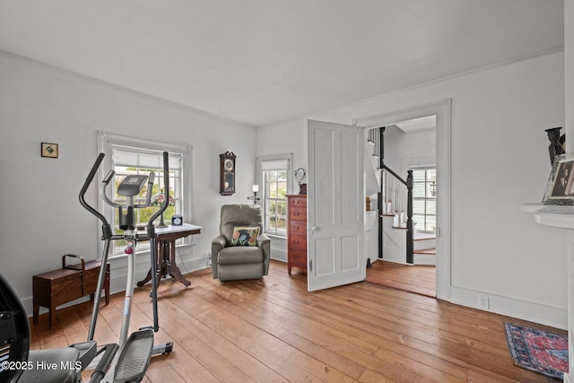 409 Hancock St, New Bern, NC 28560 - exercise area with light wood-type flooring
