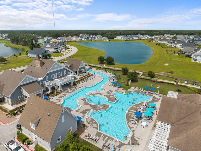 184 Twining Rose Ln, Holly Ridge, NC 28445 - aerial view of residential area with a pool and a nearby body of water