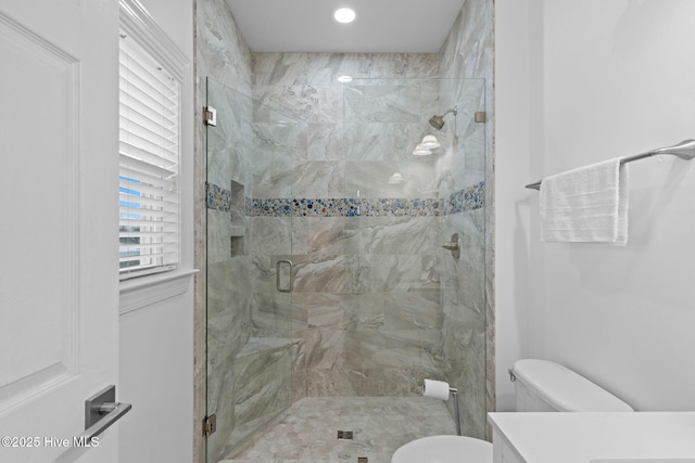 328 E First St, Ocean Isle Beach, NC 28469 - full bath featuring a shower stall, vanity, and recessed lighting