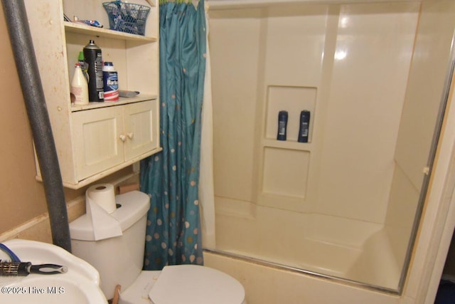 404 N Third St, Carolina Beach, NC 28428 - full bathroom with toilet and shower / tub combo with curtain