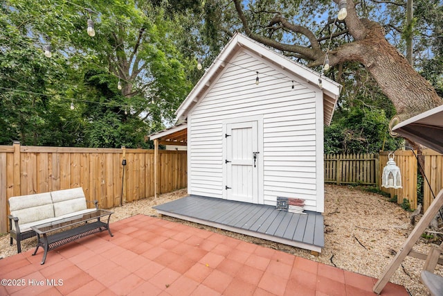 209 E Main St, Washington, NC 27889 - view of shed featuring a fenced backyard