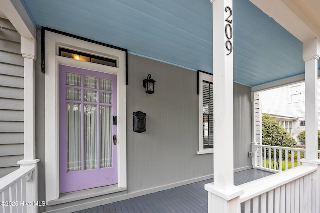 209 E Main St, Washington, NC 27889 - doorway to property featuring covered porch