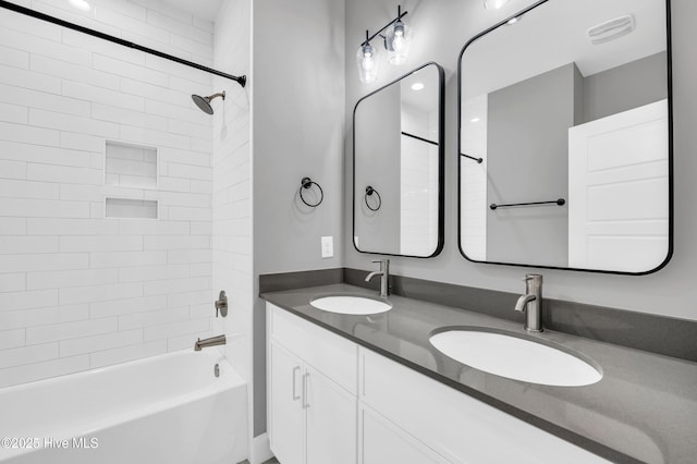 5988 Gray Squirrel Path, Southport, NC 28461 - full bath with double vanity and  shower combination