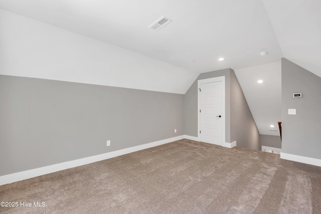 5988 Gray Squirrel Path, Southport, NC 28461 - bonus room featuring lofted ceiling, carpet floors, and recessed lighting