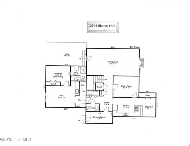 2544 Blake Trl, Wilmington, NC 28409 - view of floor plan / room layout