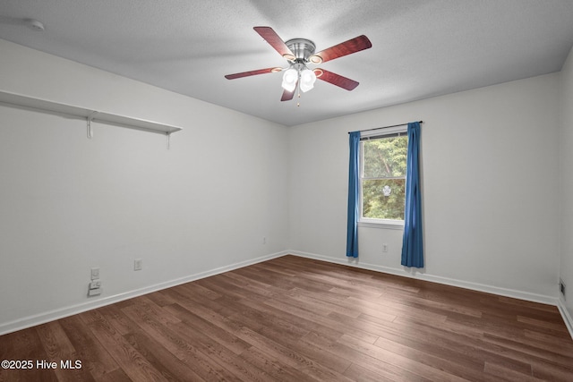 2544 Blake Trl, Wilmington, NC 28409 - spare room featuring wood finished floors, a smoke detector, ceiling fan, and a textured ceiling