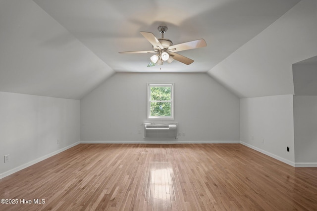 2544 Blake Trl, Wilmington, NC 28409 - additional living space with a wall unit AC, ceiling fan, light wood-style flooring, and lofted ceiling