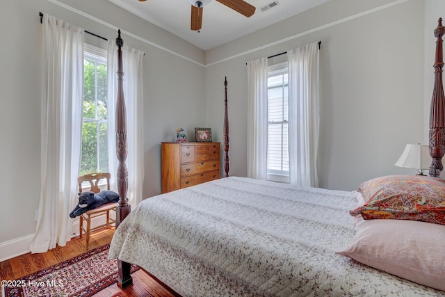 214 Nun St, Wilmington, NC 28401 - bedroom featuring wood finished floors and ceiling fan