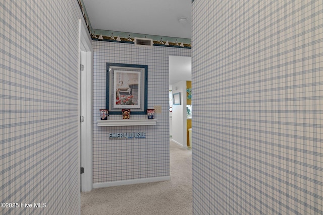 10300 Coast Guard Rd Unit E206Point, Emerald Villas, Emerald Isle, NC 28594 - corridor featuring wallpapered walls and carpet