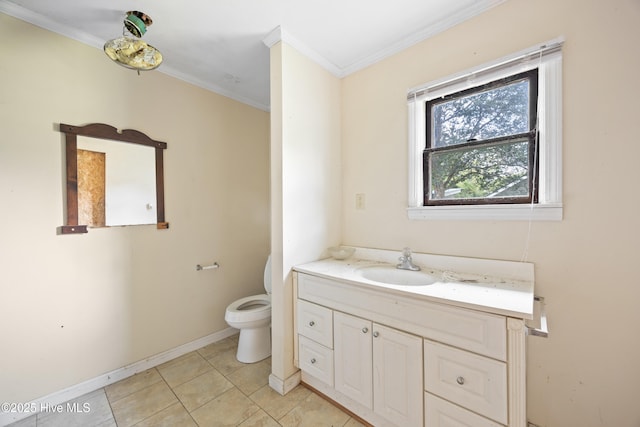 907 Woodruff Ave, Elizabeth City, NC 27909 - bathroom featuring crown molding, vanity, and tile patterned floors
