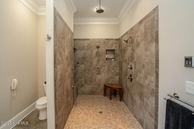 545 Gladstone Cir SW, Ocean Isle Beach, NC 28469 - full bath with ornamental molding and a tile shower