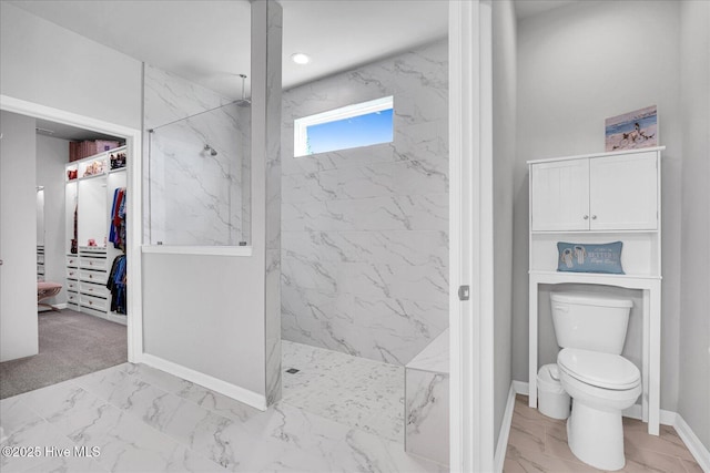 3236 Penzance Row, Wilmington, NC 28412 - full bath featuring marble finish flooring, a marble finish shower, and a spacious closet