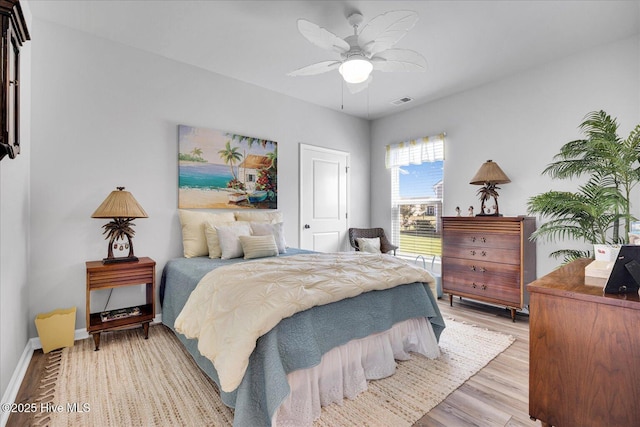 3236 Penzance Row, Wilmington, NC 28412 - bedroom featuring light wood finished floors and ceiling fan