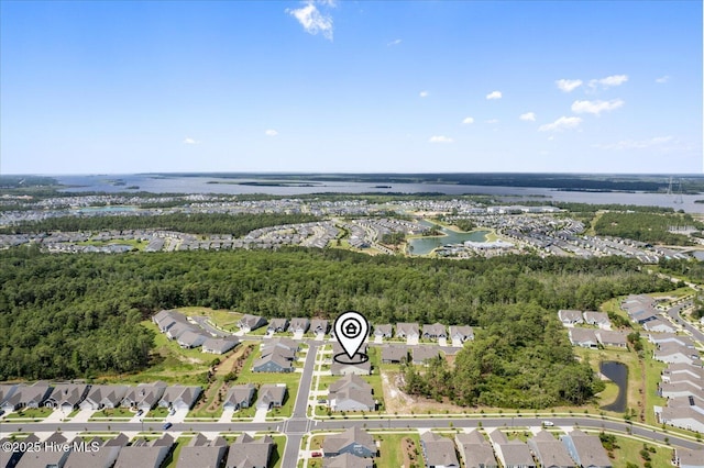 3236 Penzance Row, Wilmington, NC 28412 - aerial view of property and surrounding area featuring nearby suburban area and a large body of water