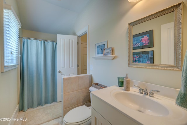 4929 Lake Renaissance Cir, Wilmington, NC 28409 - full bath with vanity, tile patterned flooring, and a shower with shower curtain