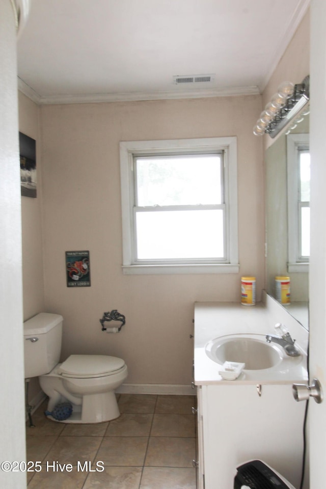 507 Seaview Dr, Edenton, NC 27932 - bathroom featuring vanity, tile patterned flooring, and crown molding