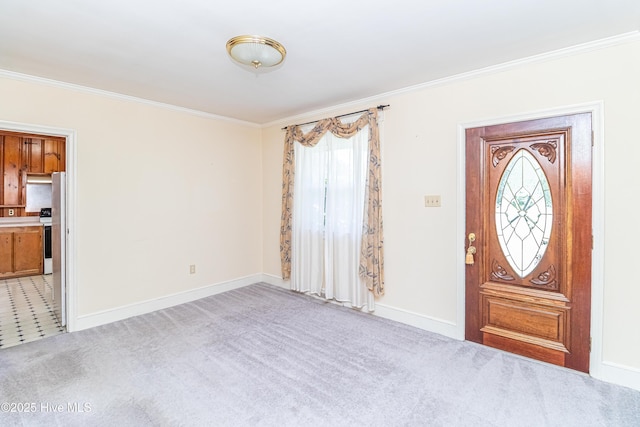 106 E New Hope Rd, Goldsboro, NC 27534 - carpeted entryway with crown molding and baseboards