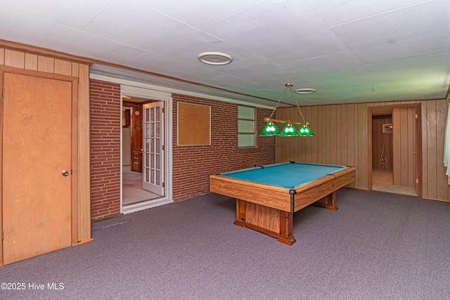 106 E New Hope Rd, Goldsboro, NC 27534 - playroom featuring carpet floors, billiards, and wooden walls