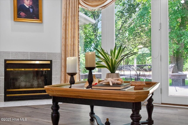 1610 Winding Way SW, Ocean Isle Beach, NC 28469 - living area with a tiled fireplace