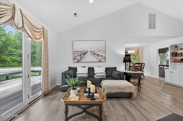1610 Winding Way SW, Ocean Isle Beach, NC 28469 - living area with wood finished floors and high vaulted ceiling