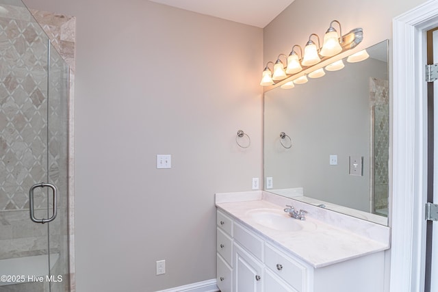 112 Highwoods Dr, Goldsboro, NC 27530 - bathroom with vanity and a shower stall