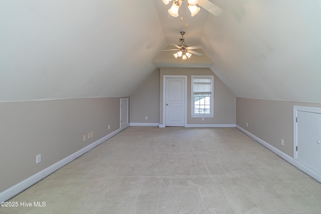 112 Highwoods Dr, Goldsboro, NC 27530 - bonus room featuring ceiling fan, light colored carpet, and vaulted ceiling