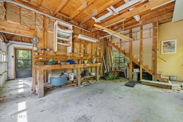 32 Windy Ct, Oriental, NC 28571 - garage featuring a workshop area