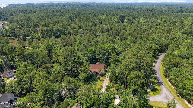 32 Windy Ct, Oriental, NC 28571 - aerial view of property and surrounding area with a forest